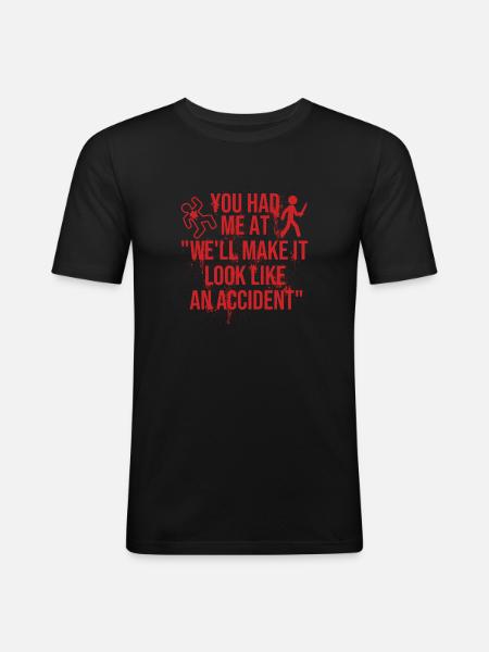 Lass es wie Unfall-True-Crime aussehen - Männer Slim Fit T-Shirt - Schwarz
