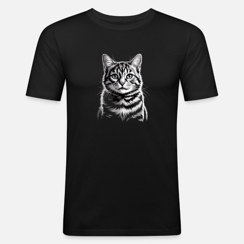 Britisch Kurzhaar BKH - Männer Slim Fit T-Shirt - Schwarz