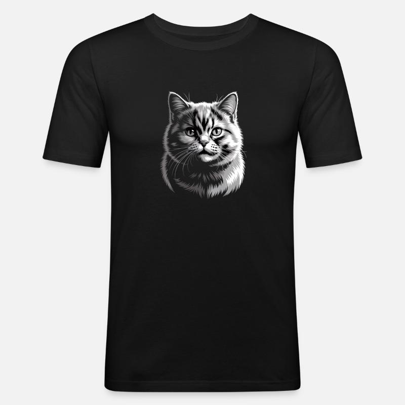 Britisch Kurzhaar BKH - Männer Slim Fit T-Shirt - Schwarz
