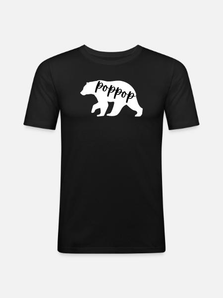 poppop bear - Men's Slim Fit T-Shirt - black