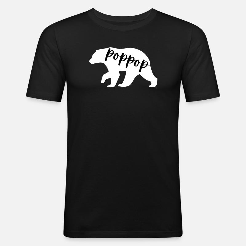 Poppop-Bär - Männer Slim Fit T-Shirt - Schwarz