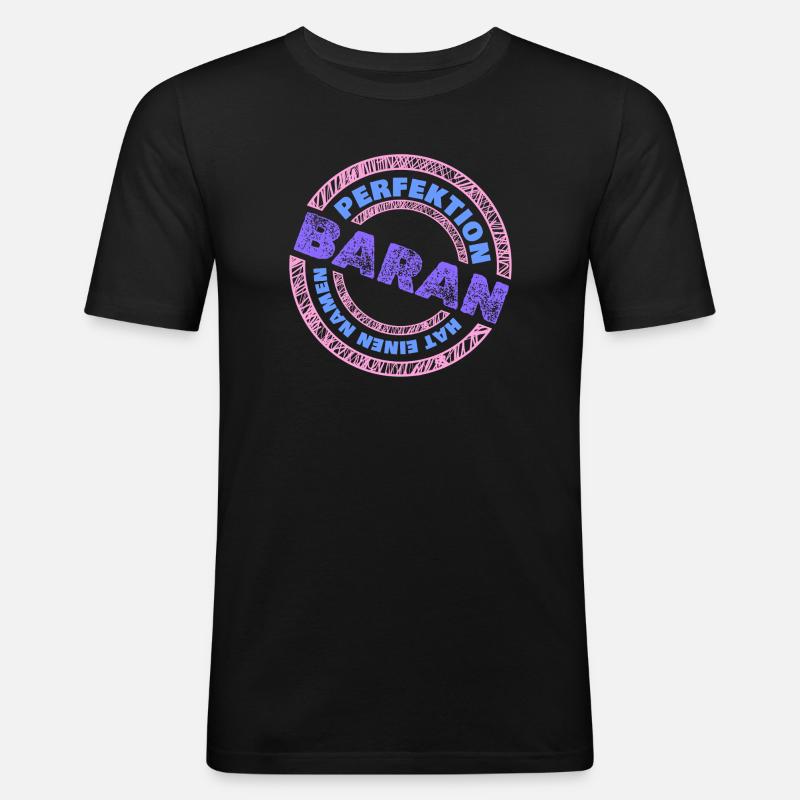 Perfekt Baran - Männer Slim Fit T-Shirt - Schwarz