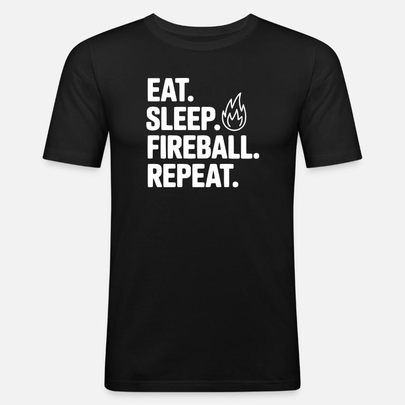 Eat. Sleep. Fireball. Repeat. - Men's Slim Fit T-Shirt - black