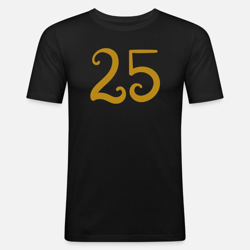 25 - Männer Slim Fit T-Shirt - Schwarz