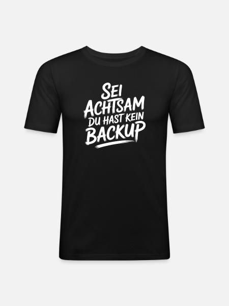 Motiv Achtsamkeit - Männer Slim Fit T-Shirt - Schwarz