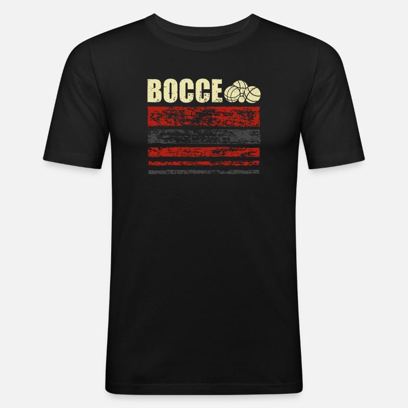 Bocce Petanque Boule Boulespieler - Männer Slim Fit T-Shirt - Schwarz