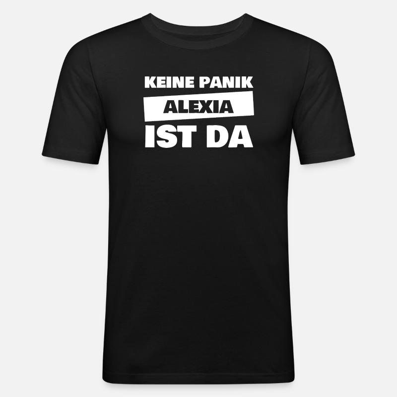 Alexia als Name - Männer Slim Fit T-Shirt - Schwarz