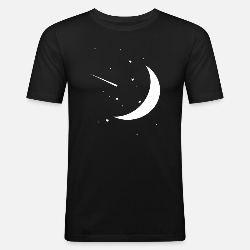 Nachthimmel - Männer Slim Fit T-Shirt - Schwarz