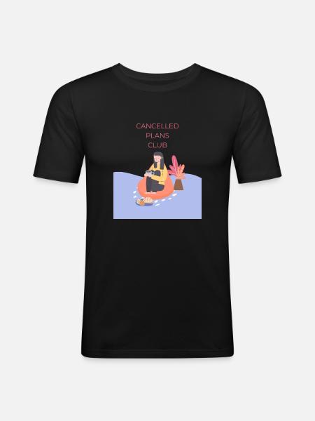 Cancelled Plans Club - Men's Slim Fit T-Shirt - black