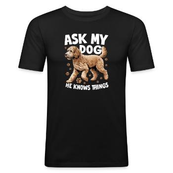 Goldendoodle Dog Breed - Men's Slim Fit T-Shirt - black - Front - Nik (191cm)