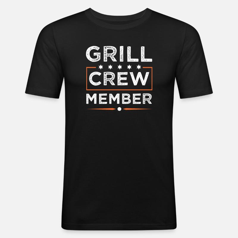 Grill Crew - Männer Slim Fit T-Shirt - Schwarz
