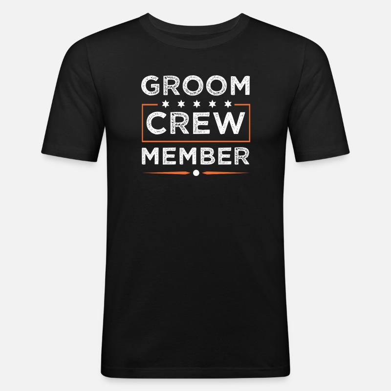 Groom Crew - Männer Slim Fit T-Shirt - Schwarz