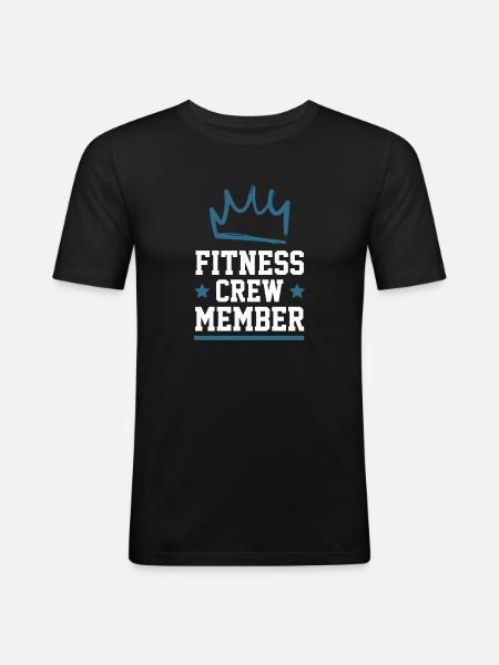Fitness Crew - Männer Slim Fit T-Shirt - Schwarz