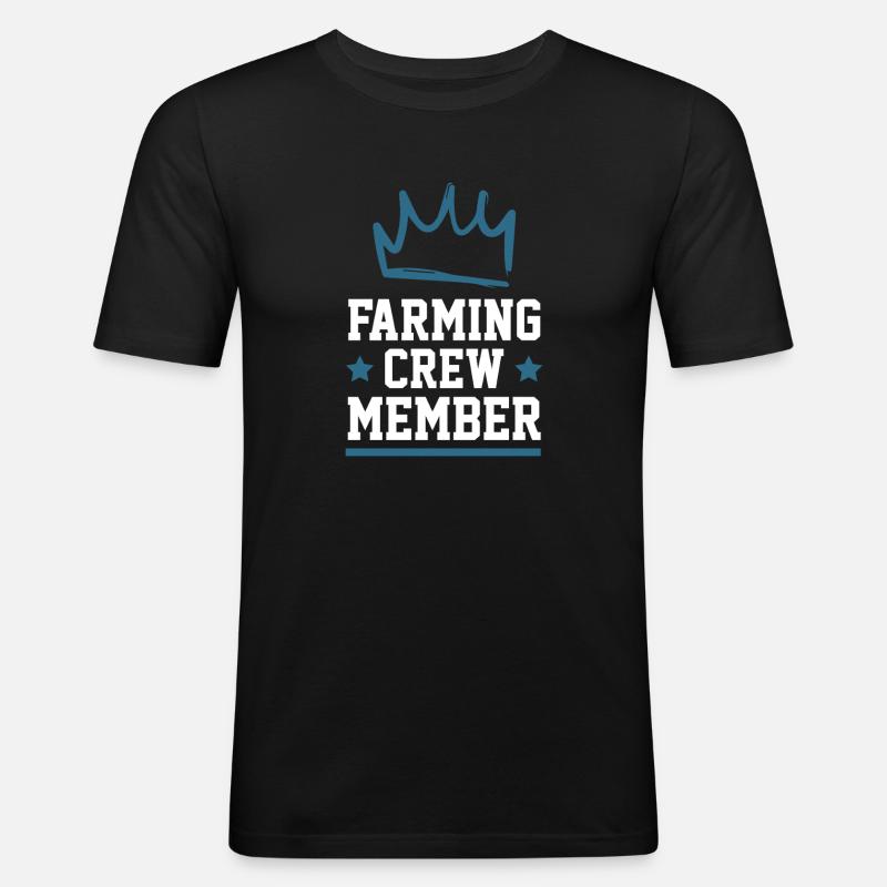 Farming Crew - Männer Slim Fit T-Shirt - Schwarz