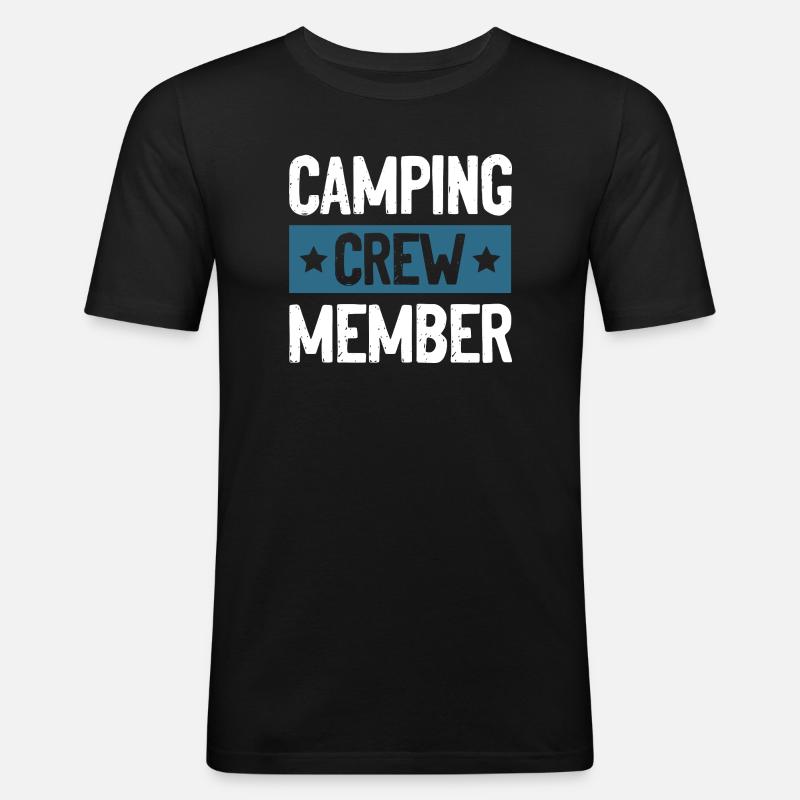 Camping Crew - Männer Slim Fit T-Shirt - Schwarz
