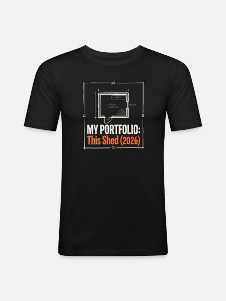 My Portfolio - Männer Slim Fit T-Shirt - Schwarz