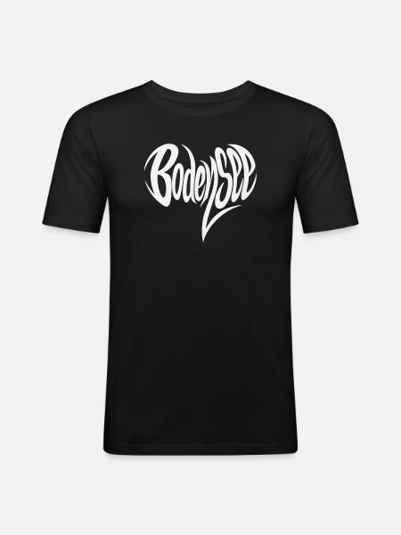 Lake Constance Flowing Lettering - Men's Slim Fit T-Shirt - black