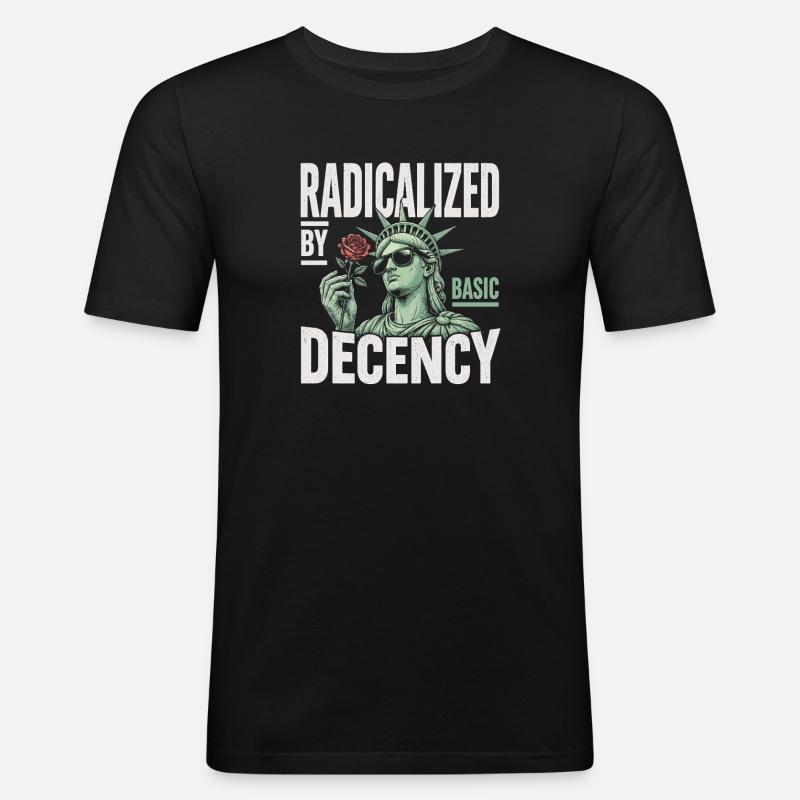 Radicalized by Decency Statue - Men's Slim Fit T-Shirt - black