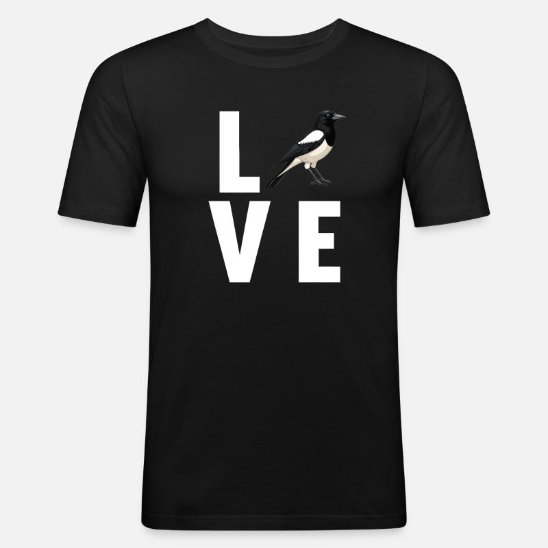 Elstern Elster - Männer Slim Fit T-Shirt - Schwarz
