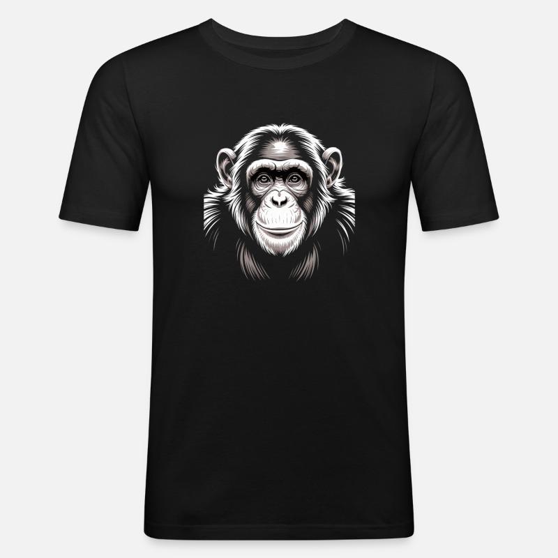 Monkey Chimpanzee - Men's Slim Fit T-Shirt - black