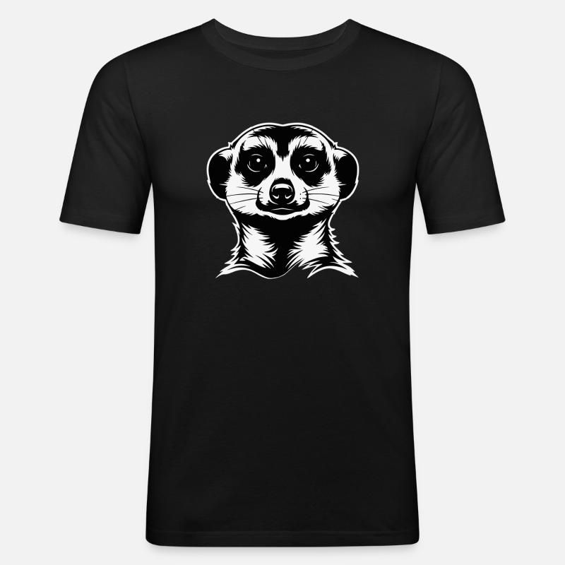 Erdmännchen- Meerkat - Männer Slim Fit T-Shirt - Schwarz