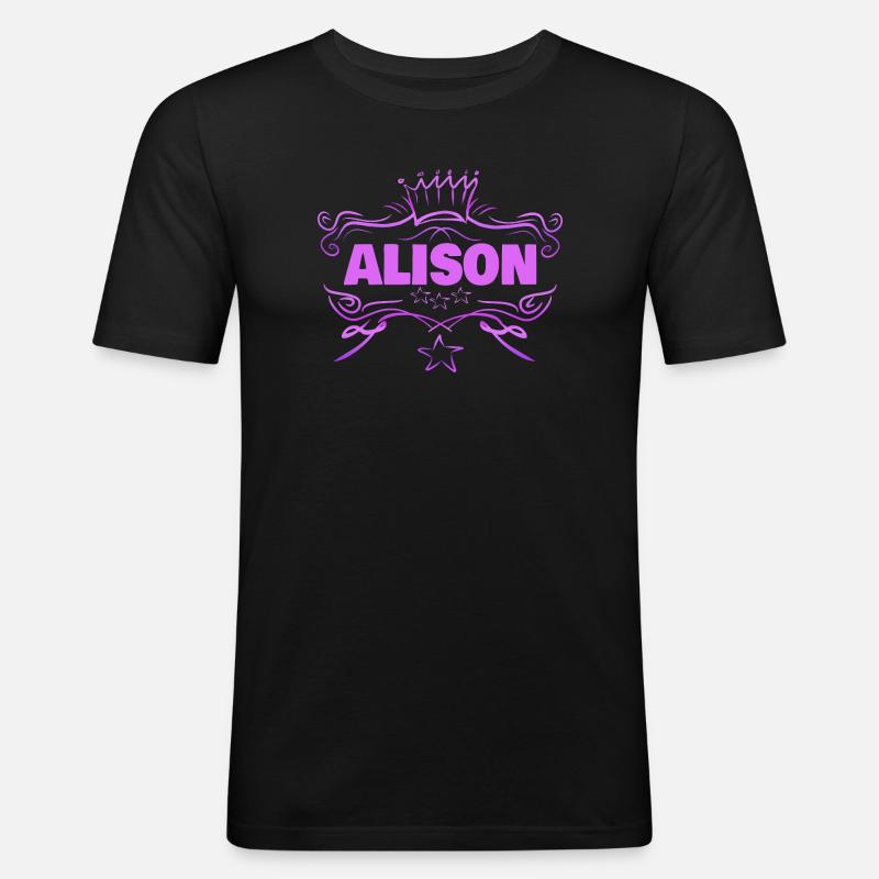Frau Alison - Männer Slim Fit T-Shirt - Schwarz