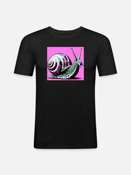 Escargot - T-shirt près du corps Homme - noir