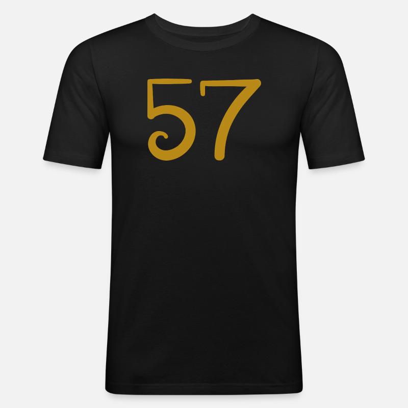 57 - Männer Slim Fit T-Shirt - Schwarz