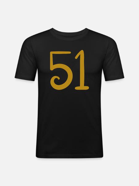 51 - T-shirt près du corps Homme - noir