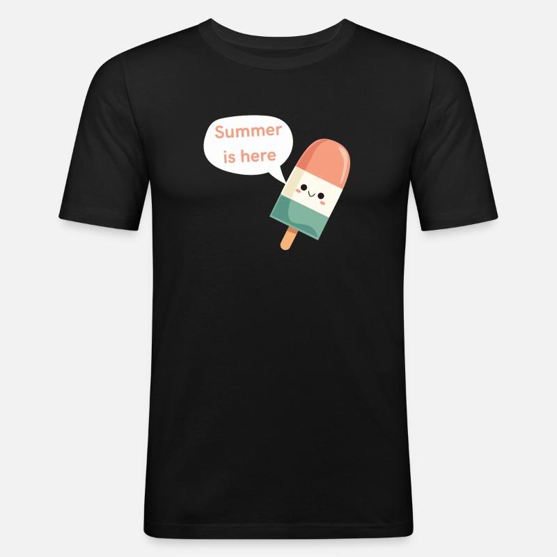 Der Sommer ist da - Männer Slim Fit T-Shirt - Schwarz