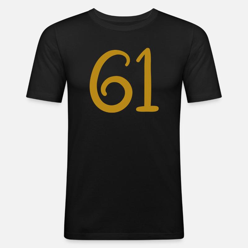 61 - Männer Slim Fit T-Shirt - Schwarz