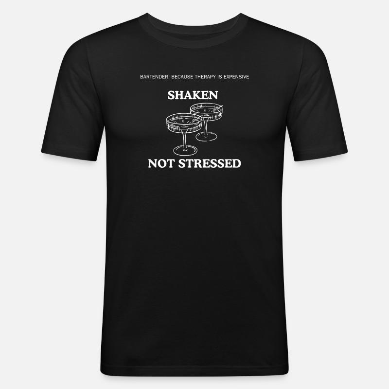 Shaking not stressed - Men's Slim Fit T-Shirt - black