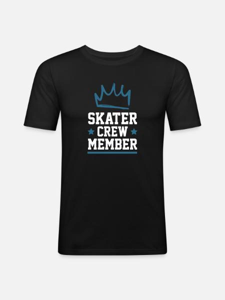 Skater Crew - Männer Slim Fit T-Shirt - Schwarz