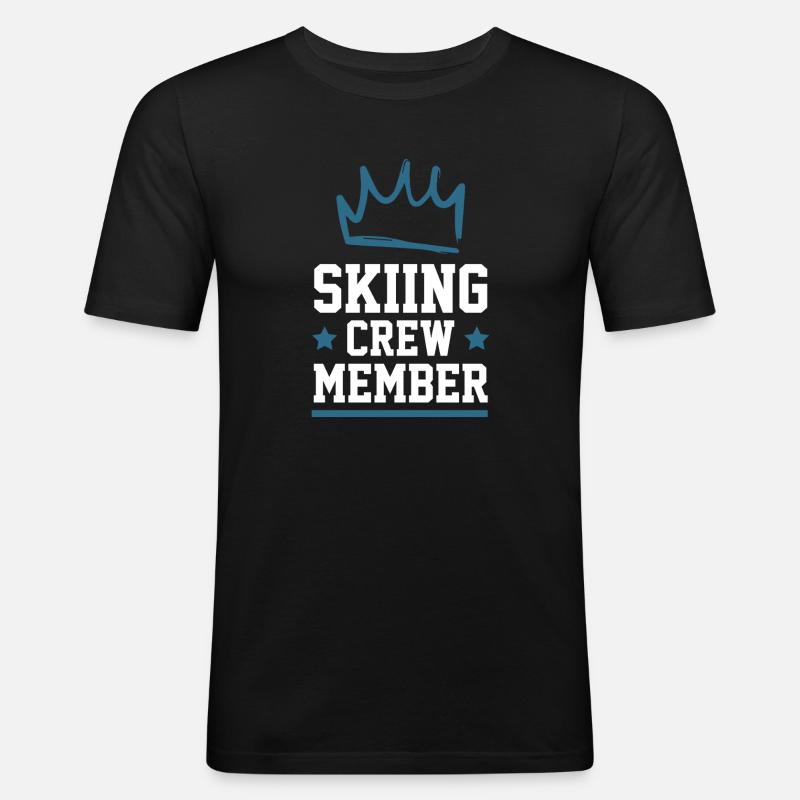 Skiing Crew - Männer Slim Fit T-Shirt - Schwarz