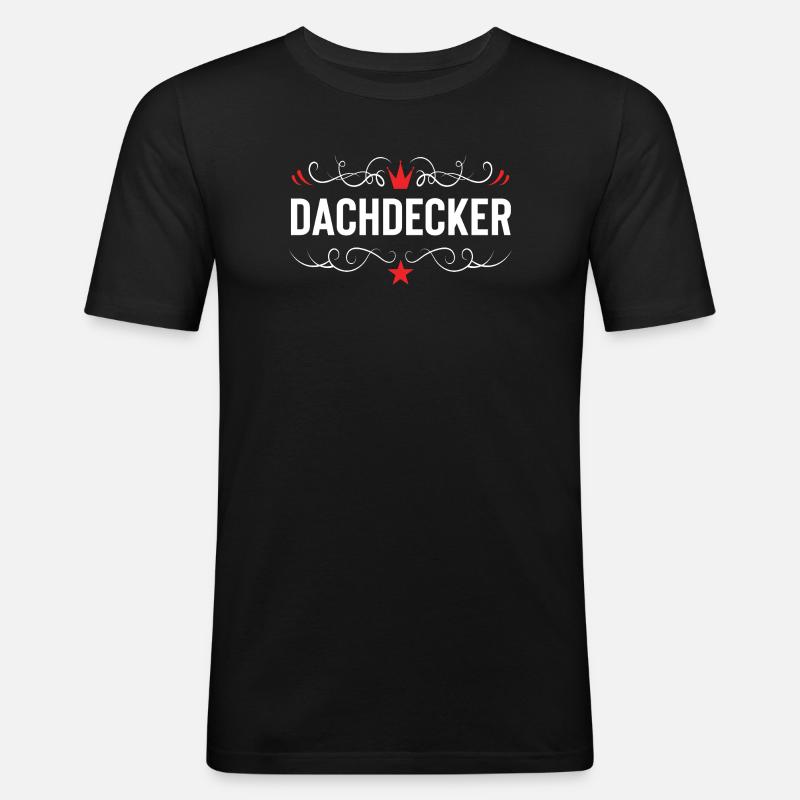 Dachdecker Beruf - Männer Slim Fit T-Shirt - Schwarz