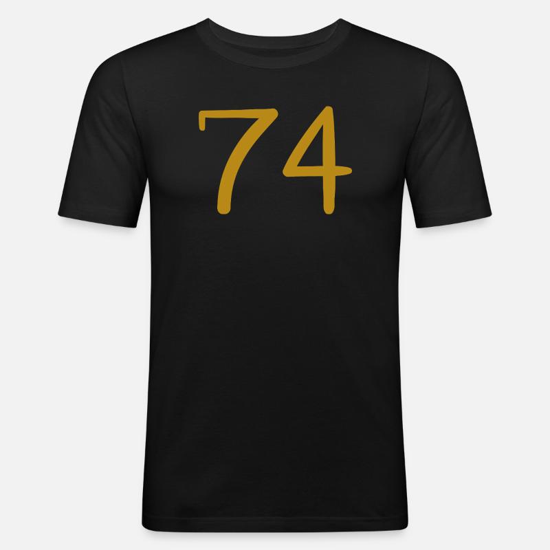 74 - Männer Slim Fit T-Shirt - Schwarz