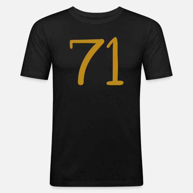 71 - Männer Slim Fit T-Shirt - Schwarz