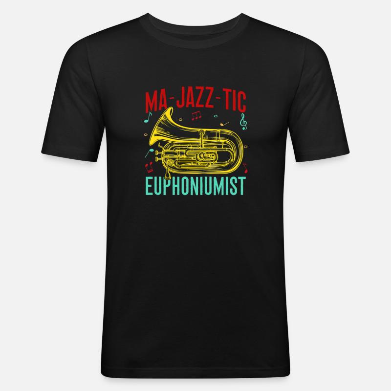 Euphonium Ma-Jazz-Tic Euphoniumist Baritone - Men's Slim Fit T-Shirt - black
