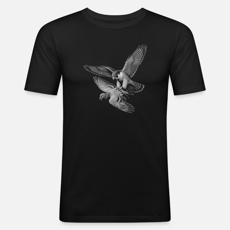 Wanderfalke - Männer Slim Fit T-Shirt - Schwarz
