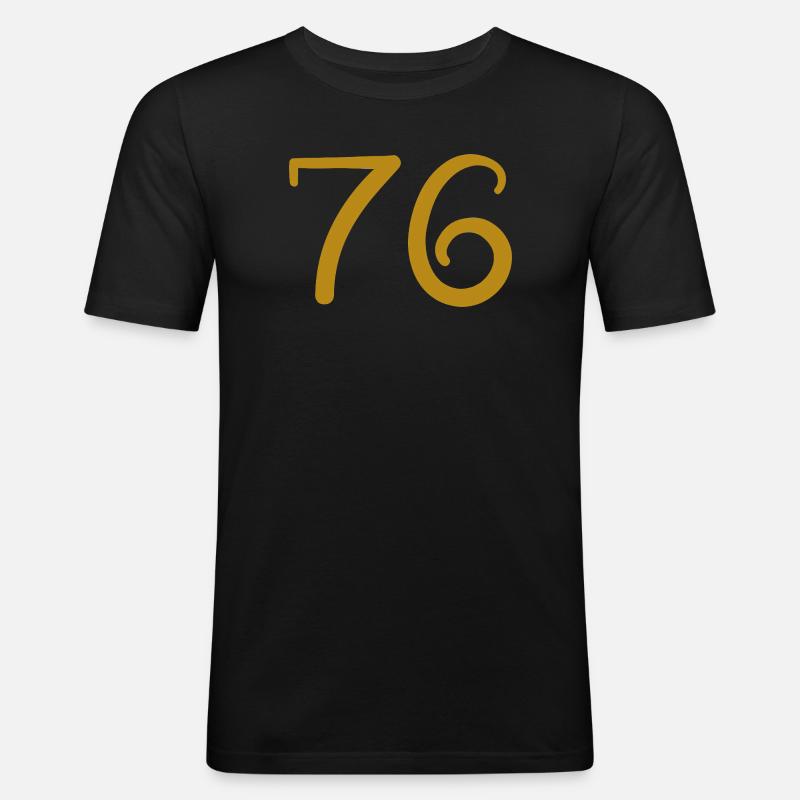 76 - Männer Slim Fit T-Shirt - Schwarz