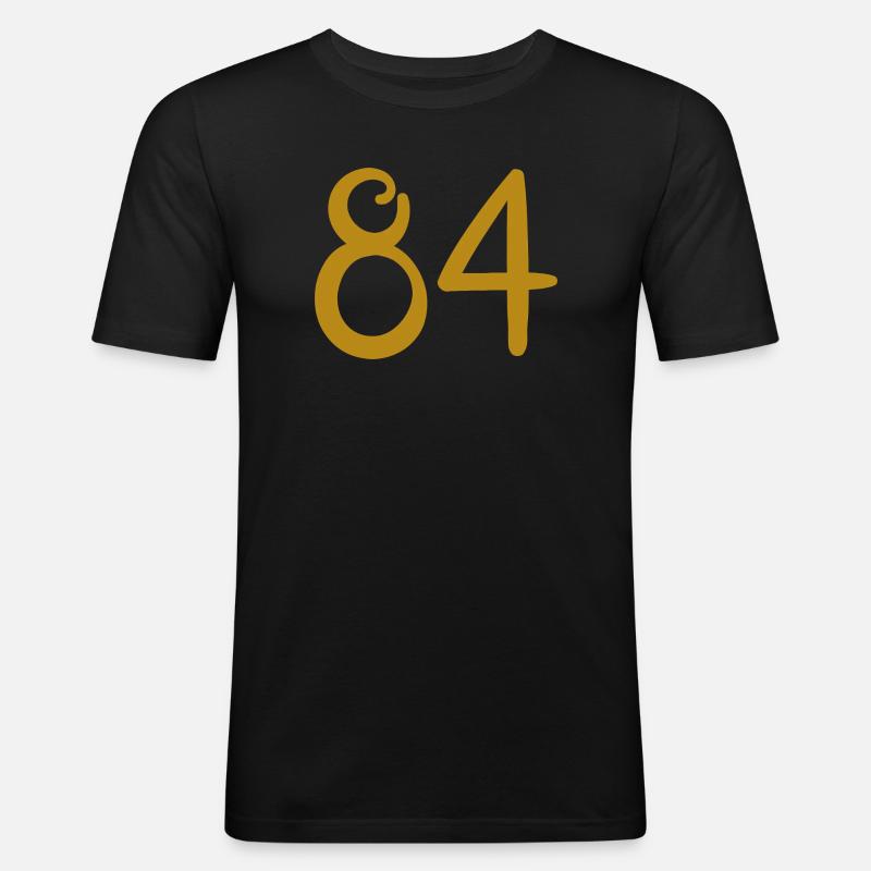 84 - Männer Slim Fit T-Shirt - Schwarz
