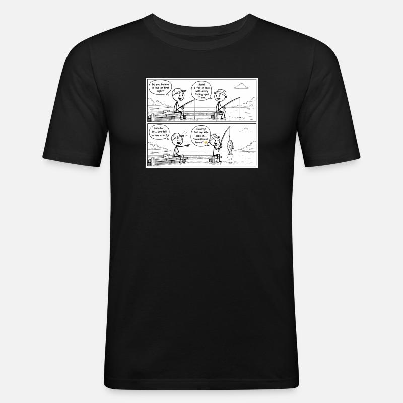 Hooked on Commitment - Men's Slim Fit T-Shirt - black