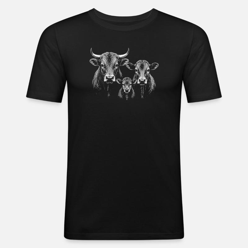 cattle - Men's Slim Fit T-Shirt - black