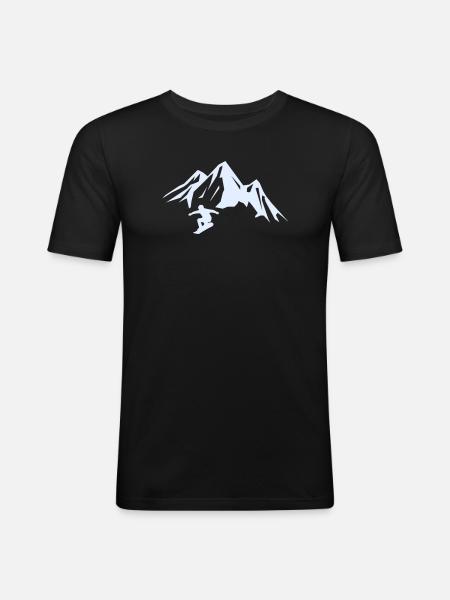 snowboard_berge - Men's Slim Fit T-Shirt - black