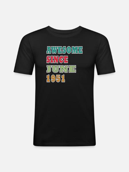 Retro 1951 June Layout - Men's Slim Fit T-Shirt - black
