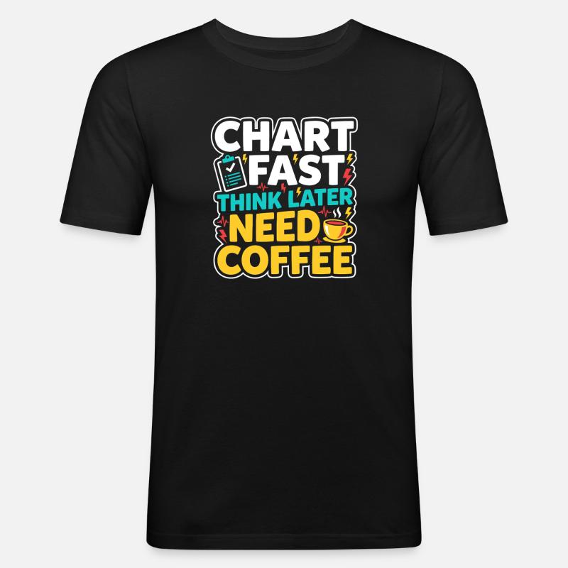 Nachtschicht-krankenschwester, Müde - Männer Slim Fit T-Shirt - Schwarz