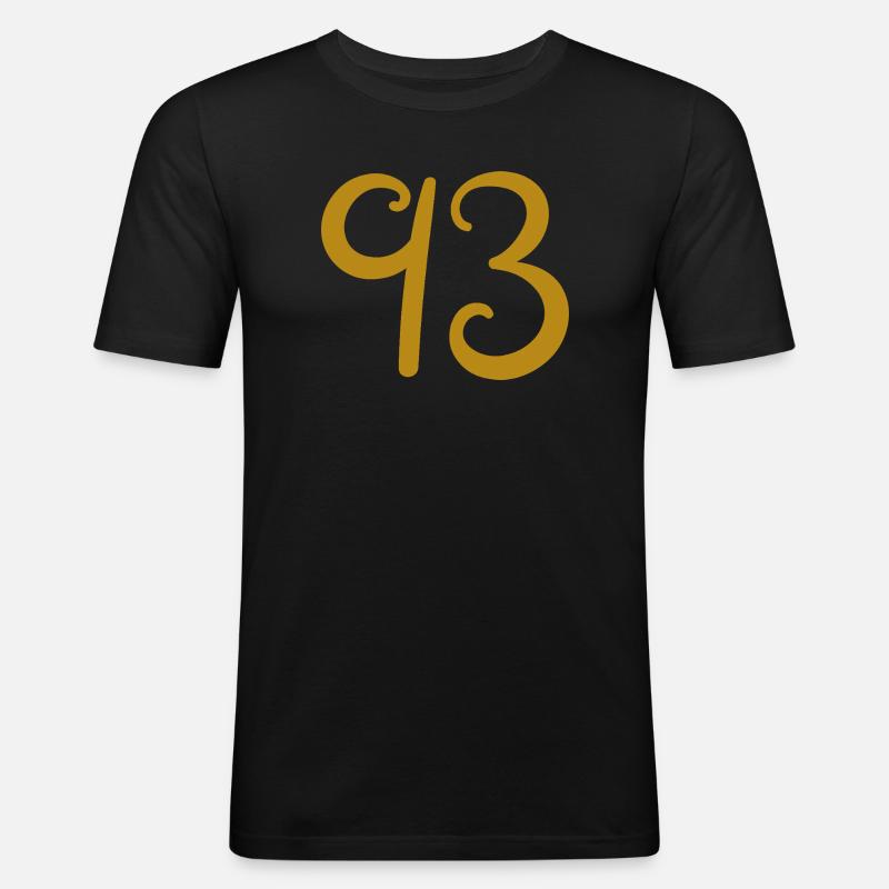 93 - Männer Slim Fit T-Shirt - Schwarz