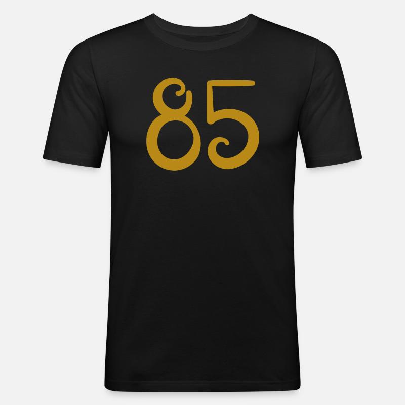 85 - Männer Slim Fit T-Shirt - Schwarz