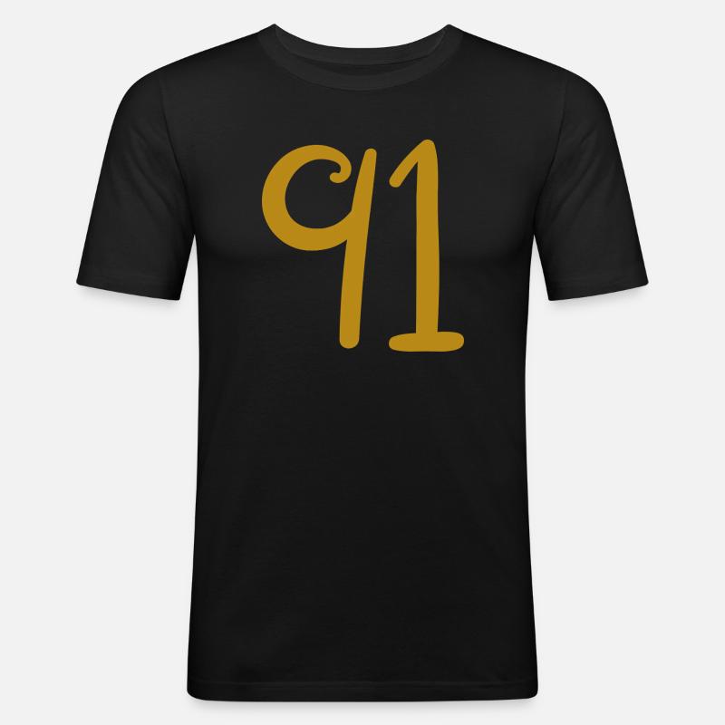 91 - Men's Slim Fit T-Shirt - black