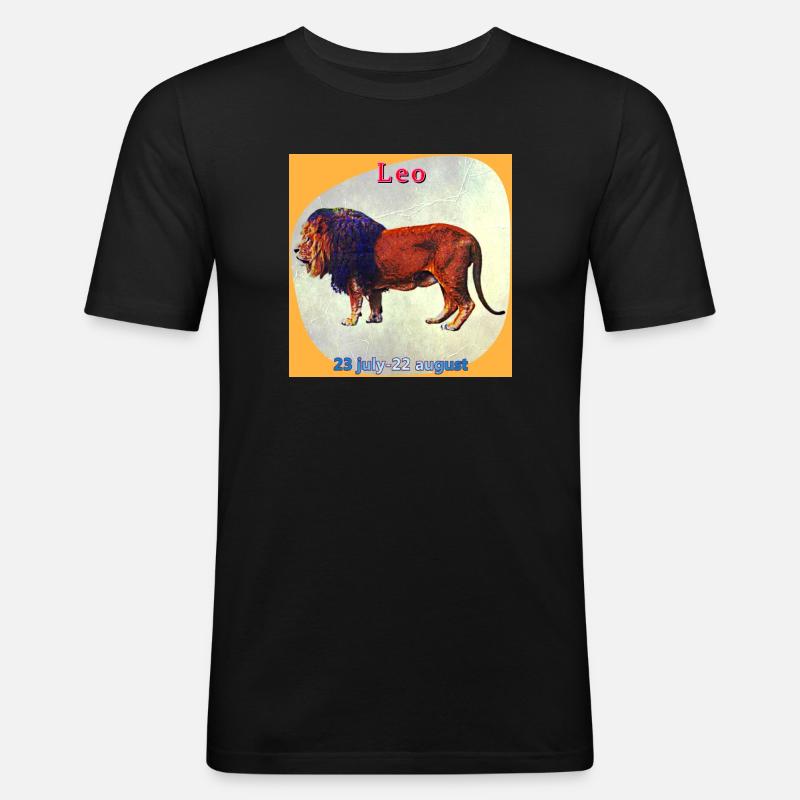 Löwe - Männer Slim Fit T-Shirt - Schwarz